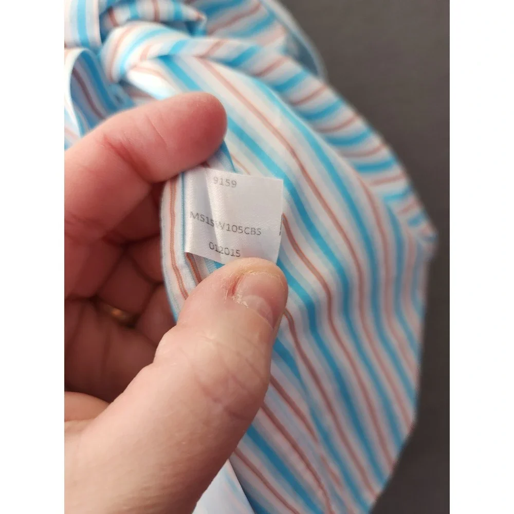 Peter Millar Men's Aqua White Pink Stripe Cotton Casual Dress Preppy‎ Shirt XXL